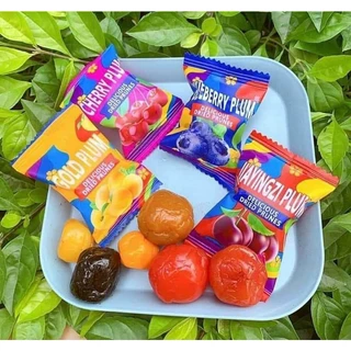 Ômai xí muội mix 5 vị chua chua giòn ngọt - Ô mai mix 5 vị Việt Quất, Cherry, Mận, Đào