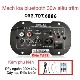 Mạch loa Bluetooth HT-1688ATX điều khiển từ xa âm siêu trầm 30w, 12V/220V (Tặng kèm đầy đủ phụ kiện)