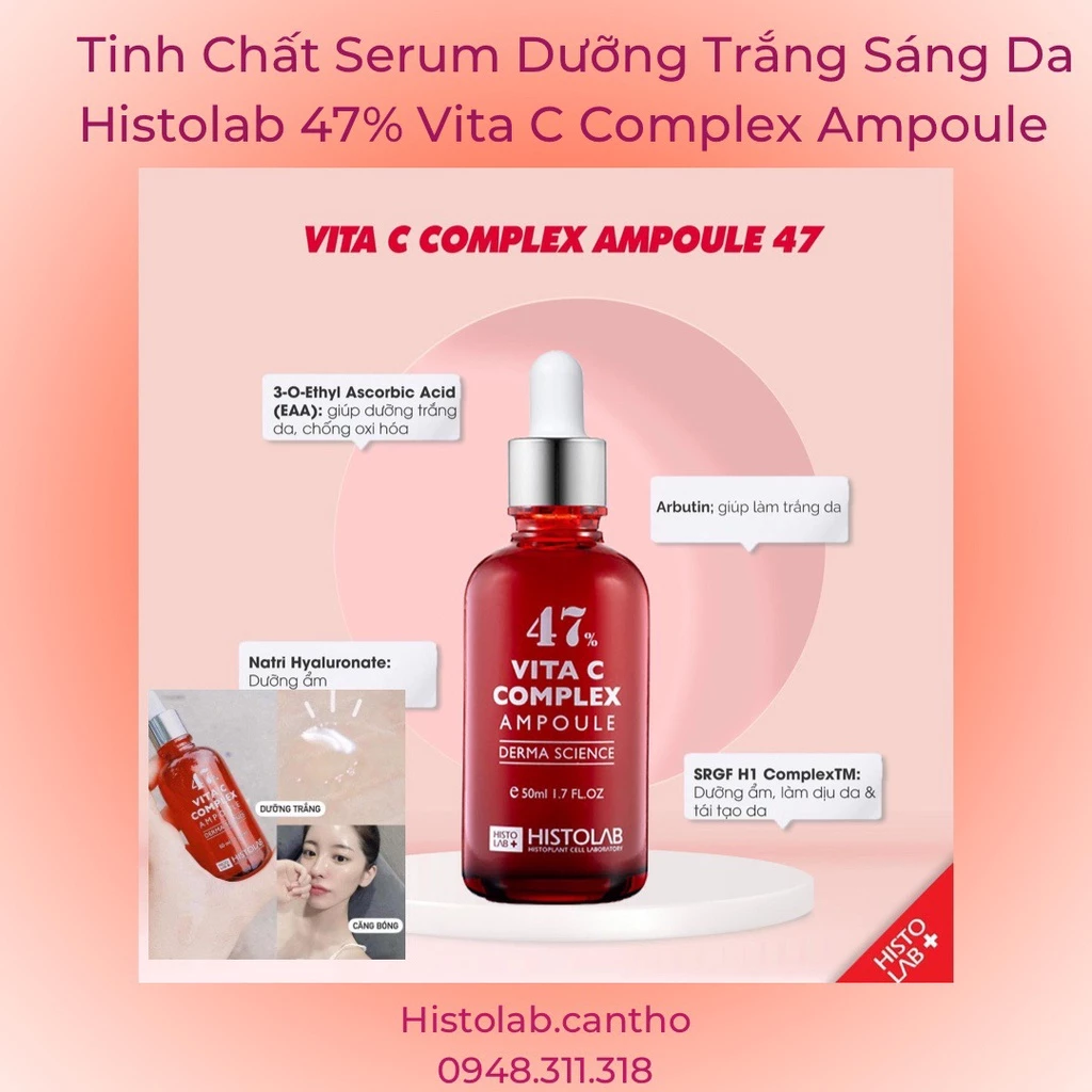 [CÔNG TY] Vita C HISTOLAB Complex Ampoule 47% Cấp Ẩm, Phục Hồi, Dưỡng Trắng Da