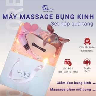 Máy massage bụng - Đai chườm nóng giảm đau bụng kinh tức thì 3 chế độ (Bộ Hộp Quà Thiệp+Đèn+Gấu+Hoa)