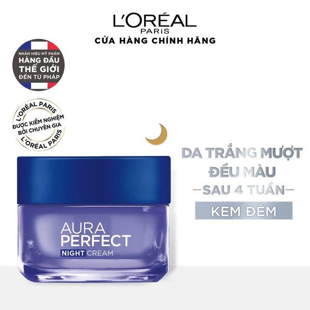 Kem dưỡng trắng da vitamin L'oreal Paris Aura Perfect ban đêm 50ml