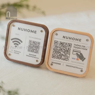 Bảng thông tin QR thanh toán - Muri | nuhome.vn | bảng gỗ wifi, bảng gỗ in thông tin QR menu đẹp