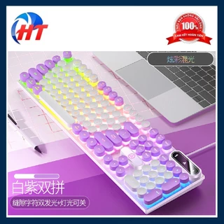 Bàn phím YINDIAO K600 giả cơ nút tròn nhiều màu sắc và có đèn led xuyên phím chuyên game