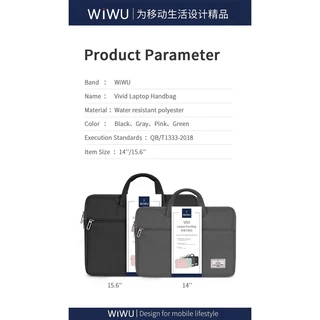 Túi Wiwu Vivi Laptop Handbag Dành Cho Laptop, Macbook Làm Bằng Vải Chống Thấm Nước, Có Ngăn Ngoài Để Phụ Kiện