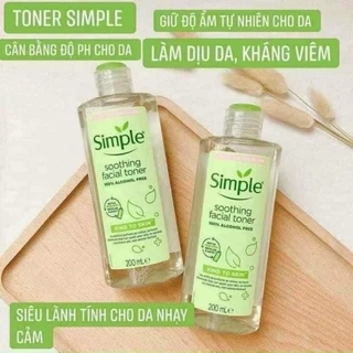 Nước tẩy trang,nước hoa hồng Simple chai 200ml