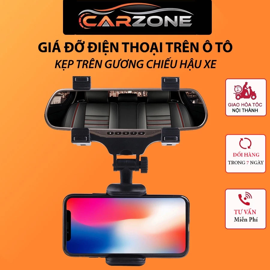 Giá Đỡ Điện Thoại Trên Ô Tô, Kẹp Điện Thoại Ô Tô Kẹp Gương Chiếu Hậu Chắc Chắn VERSION 4