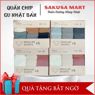 Quần Chip Gu Set 6 Quần 6 Màu Nhật Bản Siêu Xinh Co Giãn Thoải Mái Thấm Hút Nhanh Hàng Chuẩn Nhật