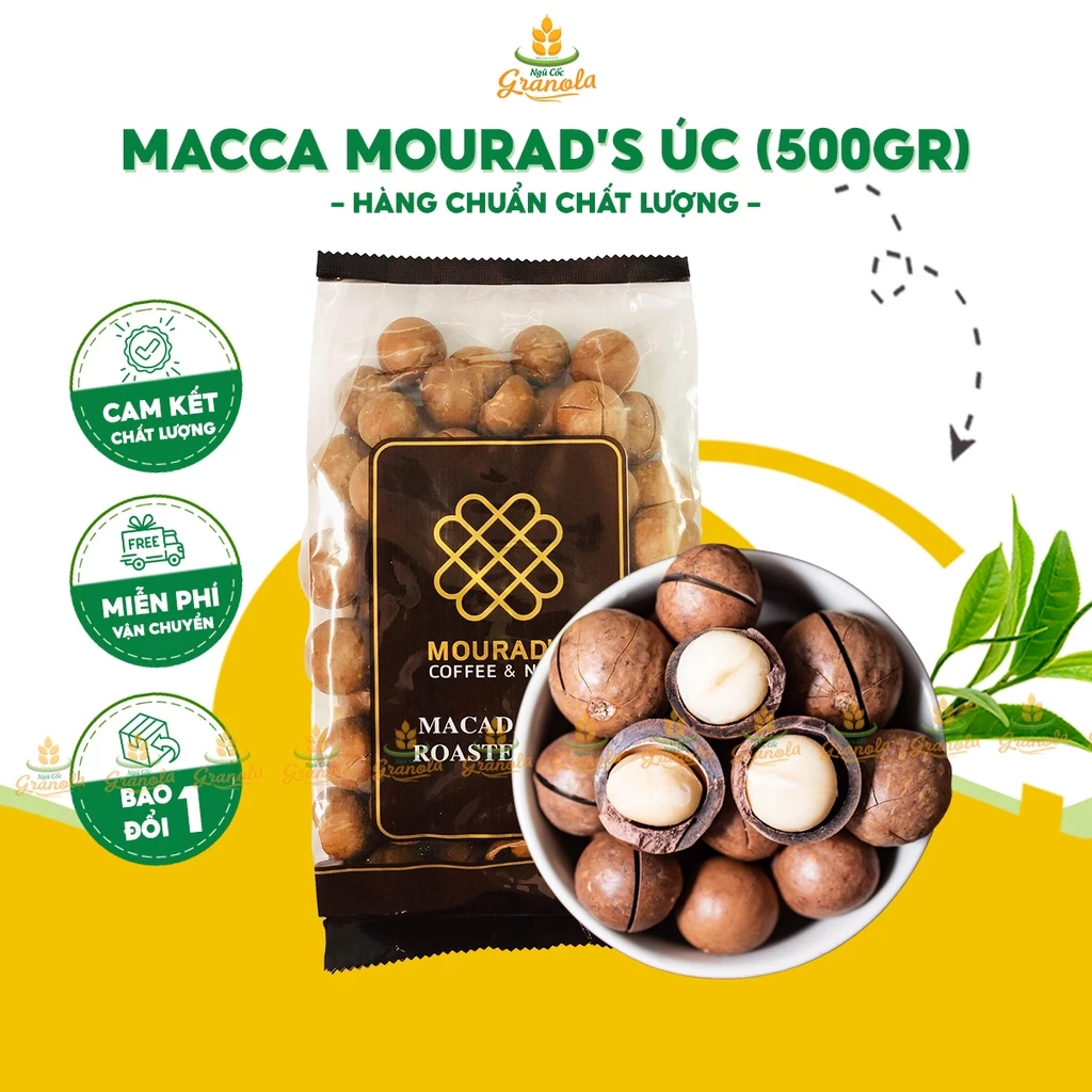 [Ngon Loại 1] Mắc Ca Úc Macca Mourad's Sấy Khô Nứt Vỏ Hạt Chắc Béo Giòn Bao Không Hôi Dầu Gói 500g (Hạt Ngon)