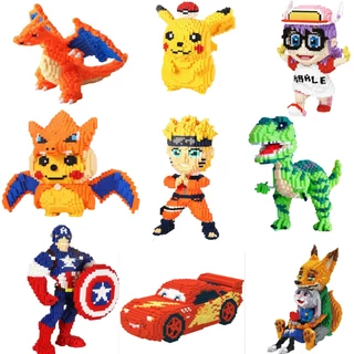 Mô hình lắp ráp pikachu, pokemon, one piece và các nhân vật hoạt hình đình đám khác