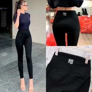 Quần legging nữ cạp cao bản to gen bụng chất vải Umi dày dặn mềm co giãn nâng mông - Quần Legging dài lưng cao cmông