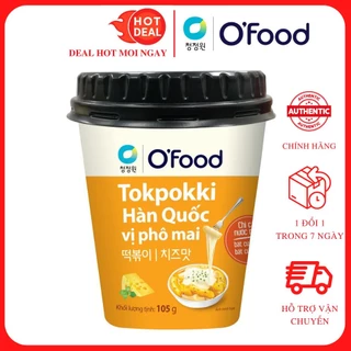 Bánh Gạo Tokpokki Hàn Quốc Vị Phô Mai O'Food Ly 105G Chính Hãng