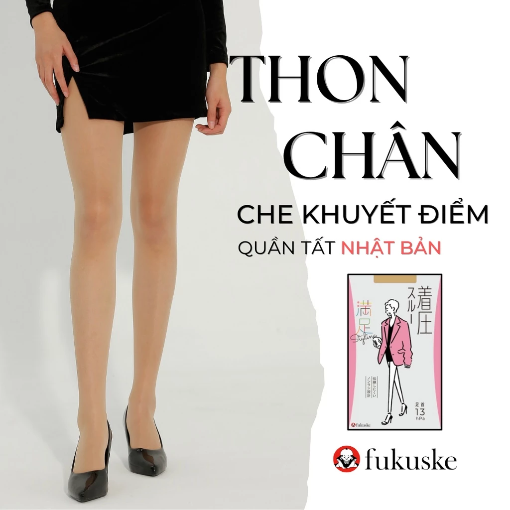 Quần tất Che khuyết điểm làm thon gọn chân nội địa Nhật Bản Fukuske mềm mịn làm đẹp thật màu da có nhiều size