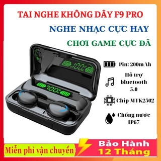 Tai Nghe Bluetooth True Wireless F9 PRO Bluetooth 5.0 | Bản Quốc Tế | Cảm Ứng | Chống Nước(Loại mới)