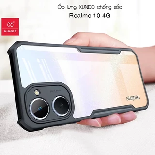 [Hỏa Tốc HCM] Ốp lưng XUNDD Realme 10 4G - Mặt lưng trong, Viền TPU, Chống sốc - Đen