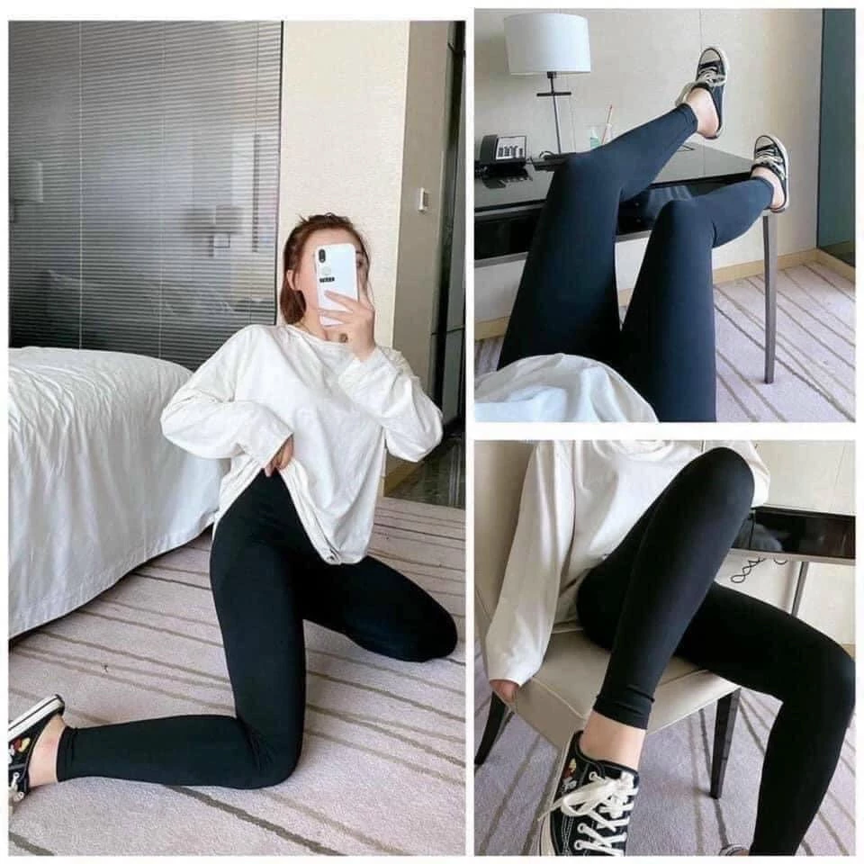 Quần legging lót lông trơn cho nữ ,