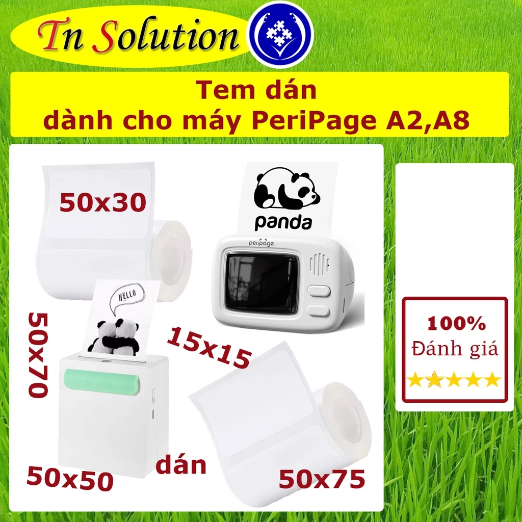 Giấy in tem nhãn dán dành cho dòng máy Peripage A2, A6, A8, A9, A9max, A40