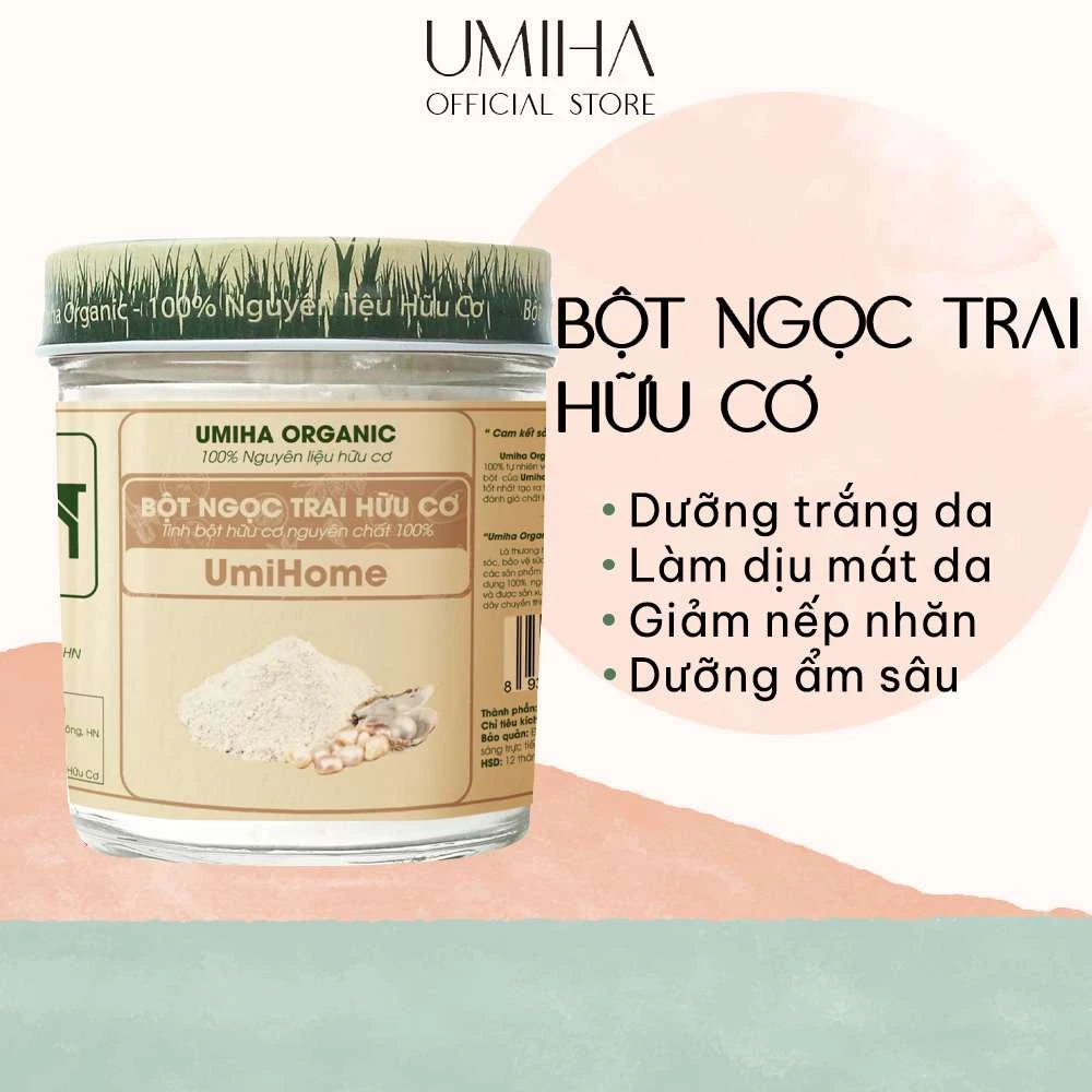 Bột Ngọc Trai Đắp Mặt Nạ Hữu Cơ Umiha Organic Nguyên Chất | Pearl Powder 100% Organic 135g