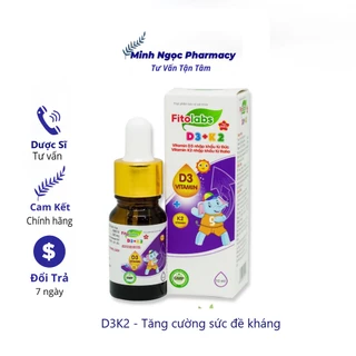 Vitamin D3 K2 Fitolabs D3-K2 Bổ Sung Vitamin D3 K2 Dễ Dàng Dạng Nhỏ Giọt Vào Thức Ăn Nước Uống Giúp Bé Tăng Chiều Cao