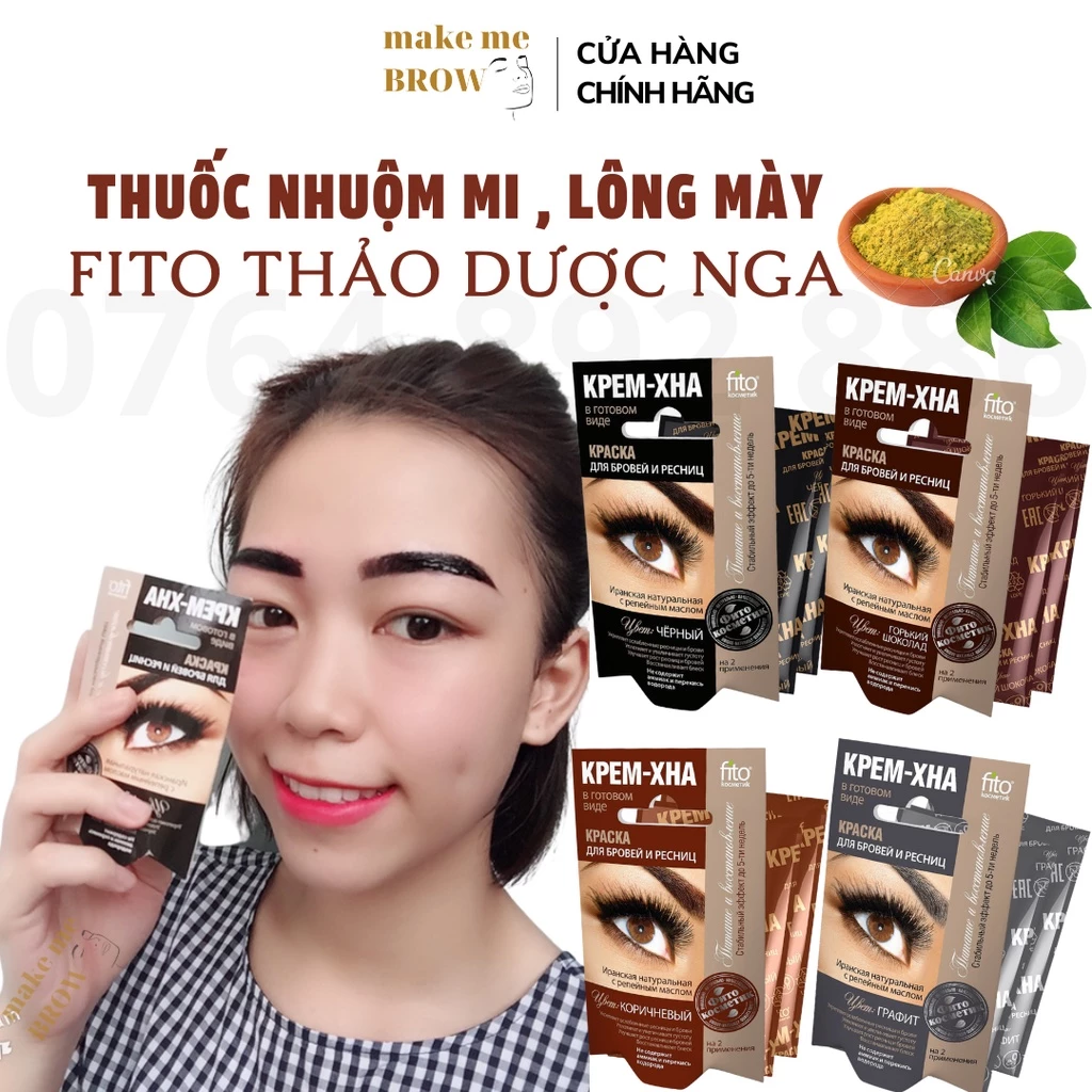 Nhuộm mi , lông mày FITO Nga từ tinh dầu cây lá móng 4ml (dạng gói 8 lần dùng) - makemeBrow