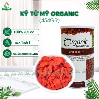 [HOẢ TỐC 2H] 🔥 Kỷ Tử Mỹ Hữu Cơ Organic 100% LOẠI NGON 🍒 Kỉ Tử Khô, Vị Chua Ngọt (Hộp Đẹp 454g)