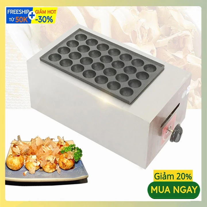 Máy bạch tuộc takoyaki dùng gas nhiệt độ cao, không tạt lửa