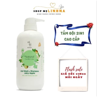 Sữa Tắm Gội Trẻ Em Cao Cấp 2 in 1 MINE Baby Wash & Shampoo Gel Hương Táo Xanh Dưỡng Ẩm Mềm Mại Toàn Thân Cho Bé 1+ 500ml