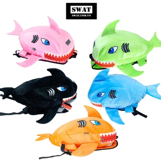 BALO SWAT logo phản quang VẢI NHUNG Shark cute dễ thương đựng vừa laptop, nón bảo hiểm, sách vở, đồ dùng cần