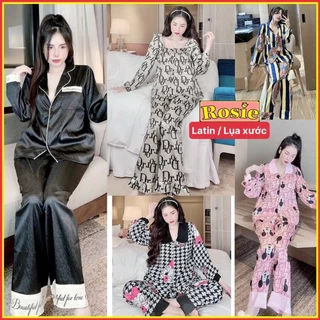 Đồ ngủ lụa LATIN / LỤA XƯỚC siêu mềm mịn tay dài pijama nữ