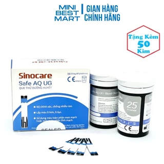 50 que thử đường huyết cho máy Sinocare Safe AQ UG + Tặng 50 kim chích máu