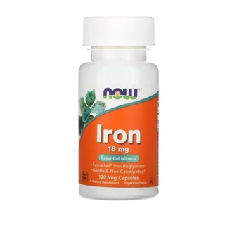 Thực phẩm chức năng Now Foods Iron 18mg 120 viên