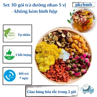 Set 30 gói trà dưỡng nhan 5 vị - Đẹp da dáng xinh - Bồi bổ sức khỏe - không kèm bình hộp