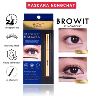 Chải Mascara NongChat Browit Thái Lan làm dày, dài cong mi, chuyên dụng cho makeup