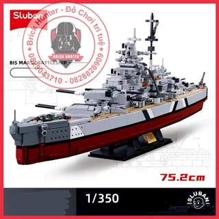 Sluban B1102 army world war II Bismarck Battle Ship mô hình lắp ráp Thiết Giáp Hạm của Hải Quân Đức thế chiến 2