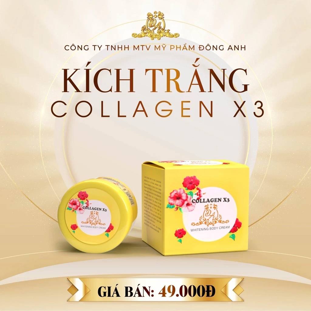 Kem Kích Trắng Nâng Tông Collagen X3 20g Mỹ Phẩm Đông Anh Chính Hãng
