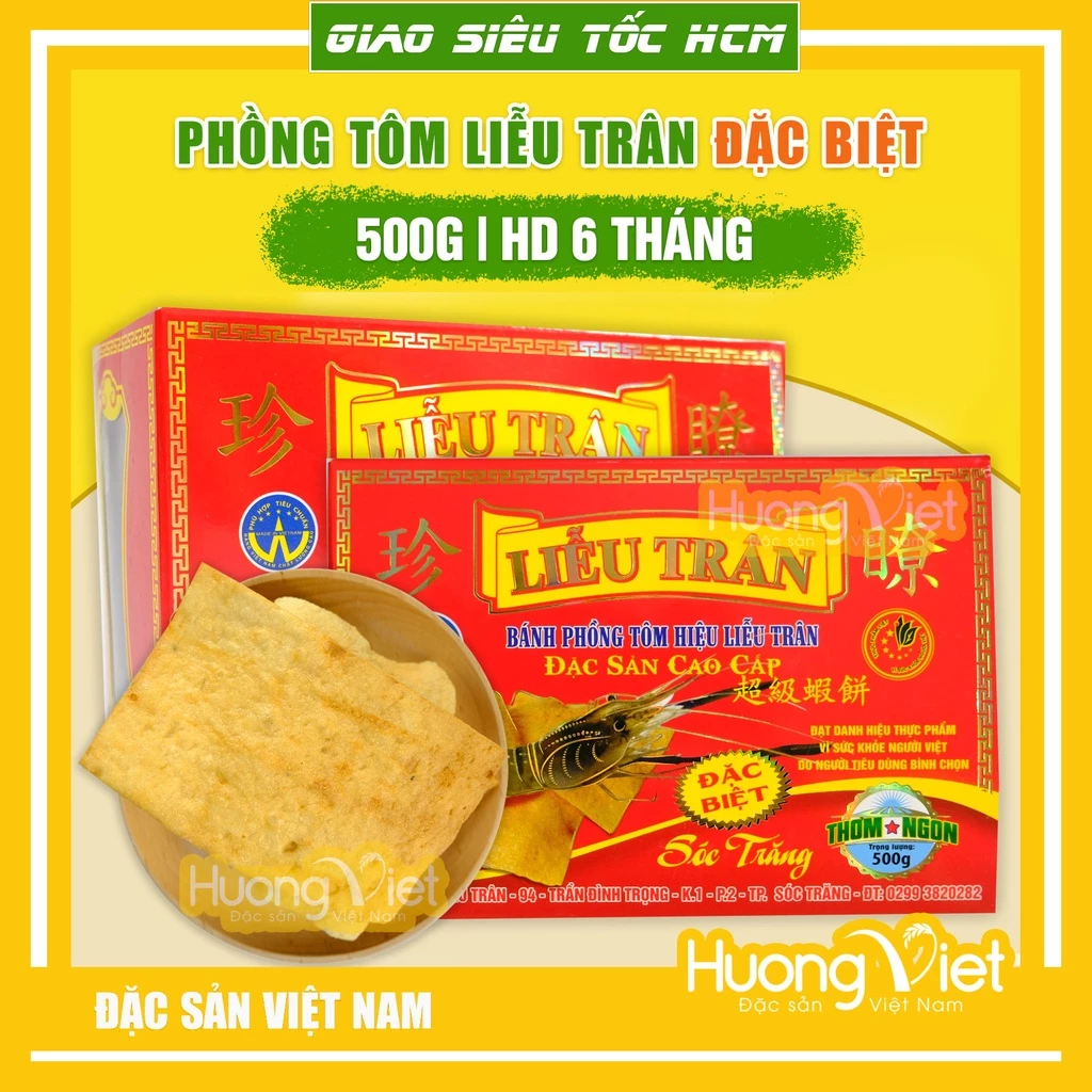 Bánh phồng tôm Liễu Trân Đặc Biệt 500g, bánh phồng tôm Sóc Trăng đậm đà tôm