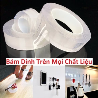 Băng keo 2 mặt trong suốt dài 3m, siêu dính trên mọi bề mặt