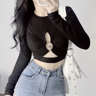 [Ảnh Thật] ÁO KHOEN KIỂU MỚI NHẤT TAY DÀI DÁNG CROPTOP CHIZISHOP