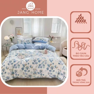 Sét 5 món chăn ga gối Cotton Living mới 2022, Bộ mền ga gối chất cotton thoáng mát mềm mịn