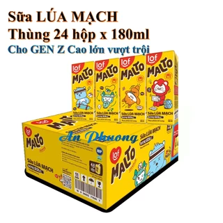 SỮA LÚA MẠCH MALTO Thùng 24 hộp 180ml hương Socola bạc hà cho GEN Z cao lớn mỗi ngày