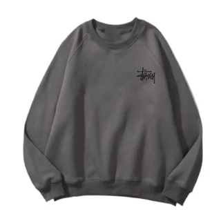 Áo NỈ Hoodie sweater SStussy Basic chính hãng, Áo Khoác Hoodie cổ tròn nữ Nỉ Bông cotton nam và nữ From rộng chất cotton