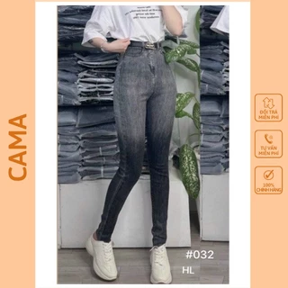 Quần jeans nữ dáng ôm cạp cao loang trơn 2 màu phong cách Hàn Quốc CAMASTORE M568