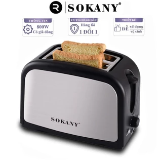 Máy nướng bánh mì SOKANY ĐEN 800W, 6 nấc nảy tự động, nhanh chóng có một bữa ăn nhanh chóng đầy đủ chất dinh dưỡng