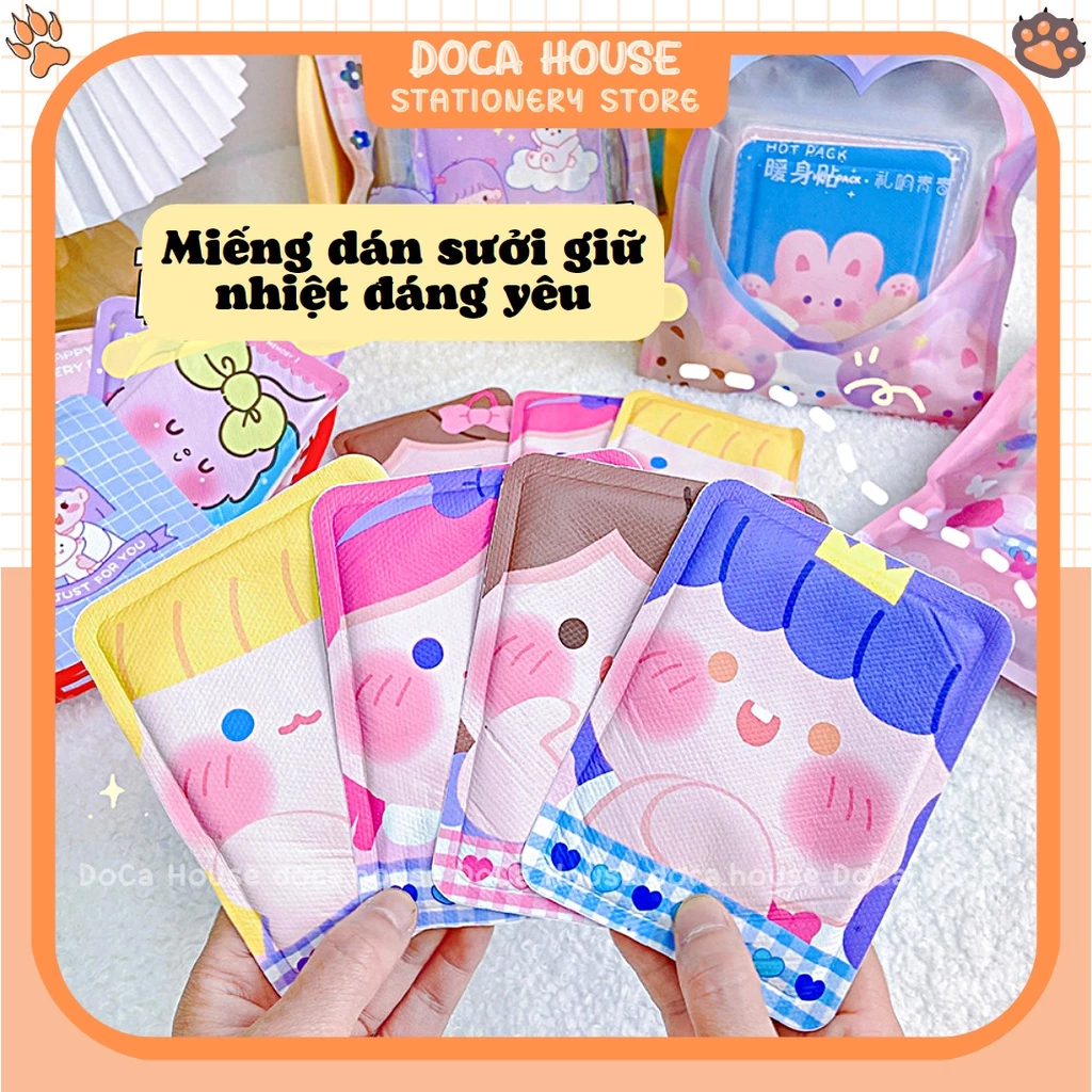 Miếng dán giữ nhiệt DOCA, Miếng dán giữ ấm, Miếng dán tăng nhiệt cơ thể nhiều mẫu hình dễ thương cho mùa đông ấm áp