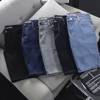 Quần jean short lửng thun ống suông co giãn Bigsize < 120kg