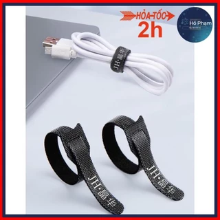 Băng dán gai dây quấn chống rối cho dây điện, dây máy tính, cáp sạc, tai nghe - từng đoạn ngắn cắt sẵn Jinghua e208