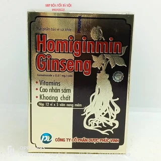 Homiginmin ginseng Phúc Vinh  bổ sung vitamin và khoáng chất - Hộp 12 vỉ x 5 viên