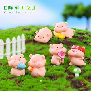 Tiểu cảnh Heo Con Mặp Ú Cute - Terrarium - Charm trang trí - Phụ kiện, sticker, sen đá, xương rồng