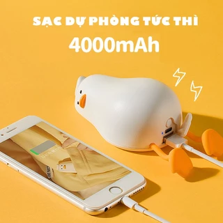 Sạc dự phòng ấm tay vịt nằm ngủ 2 trong 1 ANDY KIDS sạc dự phòng 4000mAh làm ấm tay giá đỡ điện thoại di động