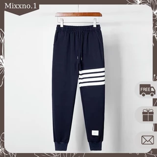 Quần Dài Nam Nữ Unisex Mùa Hè 4 Sọc Ngang Bo Gấu Cạp Chun Có Dây Rút Thời Trang MixxStore QUAN NAM 102