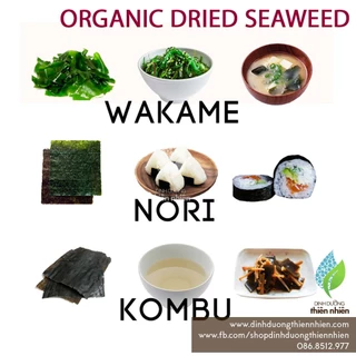 Rong Biển Khô Hữu Cơ Kombu, Nori, Wakame ProBios Organic Dried Seaweed - Nori, Wakame, Kombu